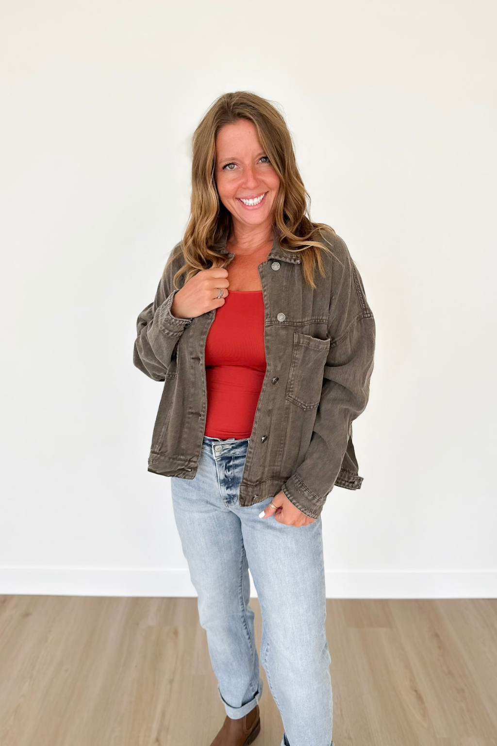 Relaxed Vintage Black Coffee Denim Jacket