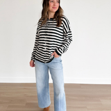 Forest Green/Ivory Striped Button Cardigan