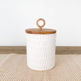 Stoneware Canister w/ Wood Top