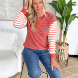 Relaxed Fit Striped Crewneck Sweatshirt