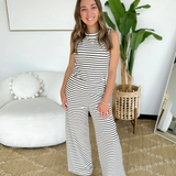 Black Stripe Sleeveless Tank