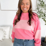 Two Tone Pink Color Block Top