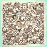 Ivory/Brown Paisley Silk Scarf