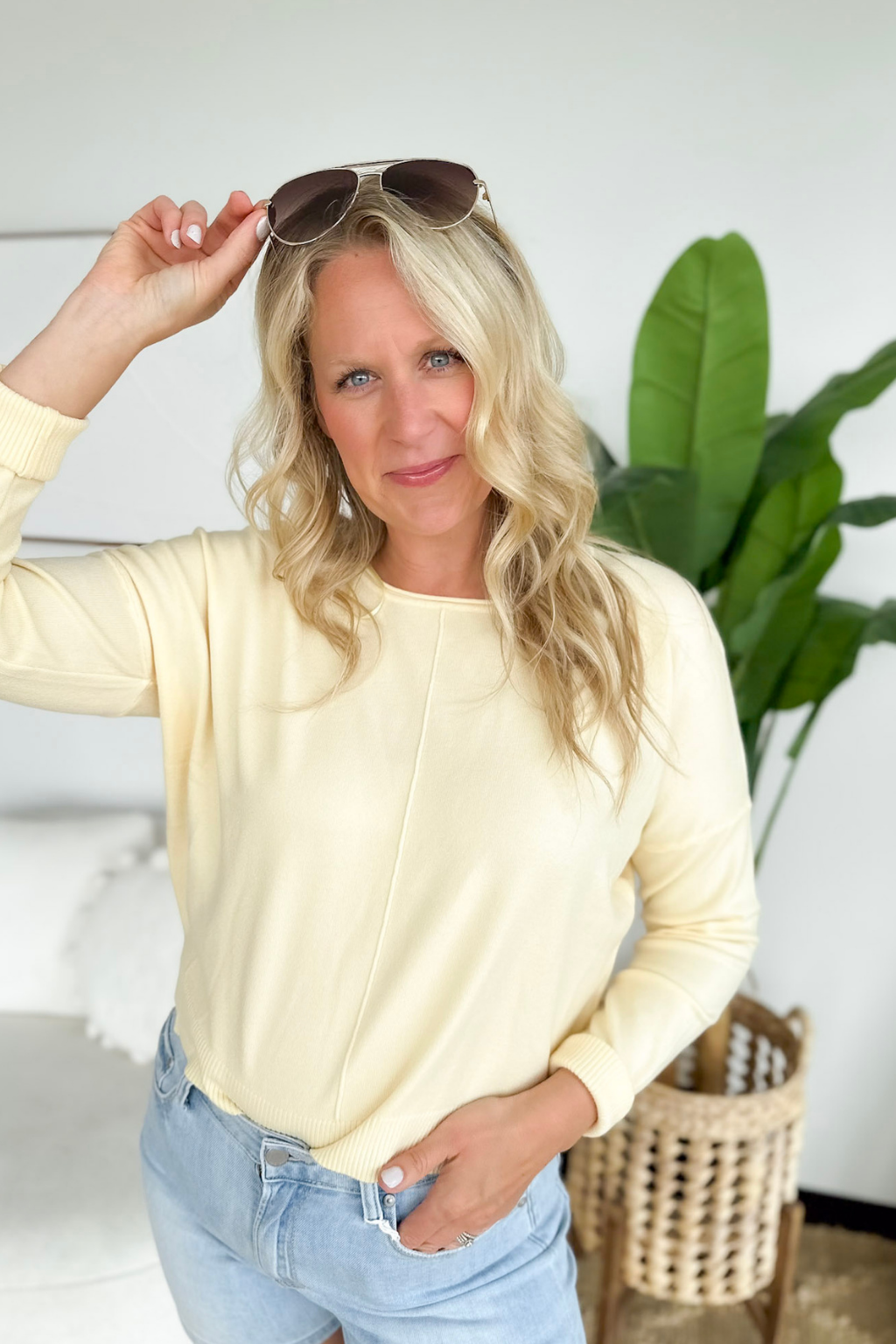 Butter Yellow Soft Knit Boxy Sweater