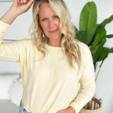 Butter Yellow Soft Knit Boxy Sweater