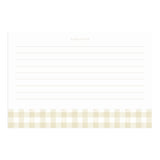 Beige Gingham Tin Recipe Box