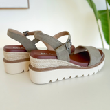 Taupe Raffia MIA Wedge