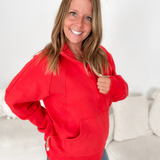 Red 1/2 Zip Funnel Neck Pullover