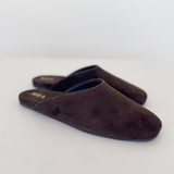 Espresso Suede Slip On Mules