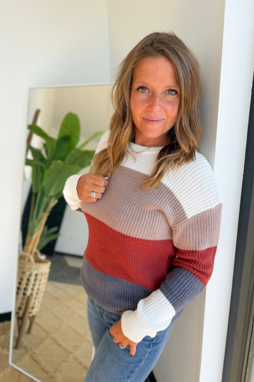 Multi Color Block Knit Sweater