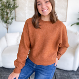 Mia Dolman Sleeve Camel Sweater