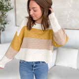 Jade Taupe/Mustard Knit Sweater