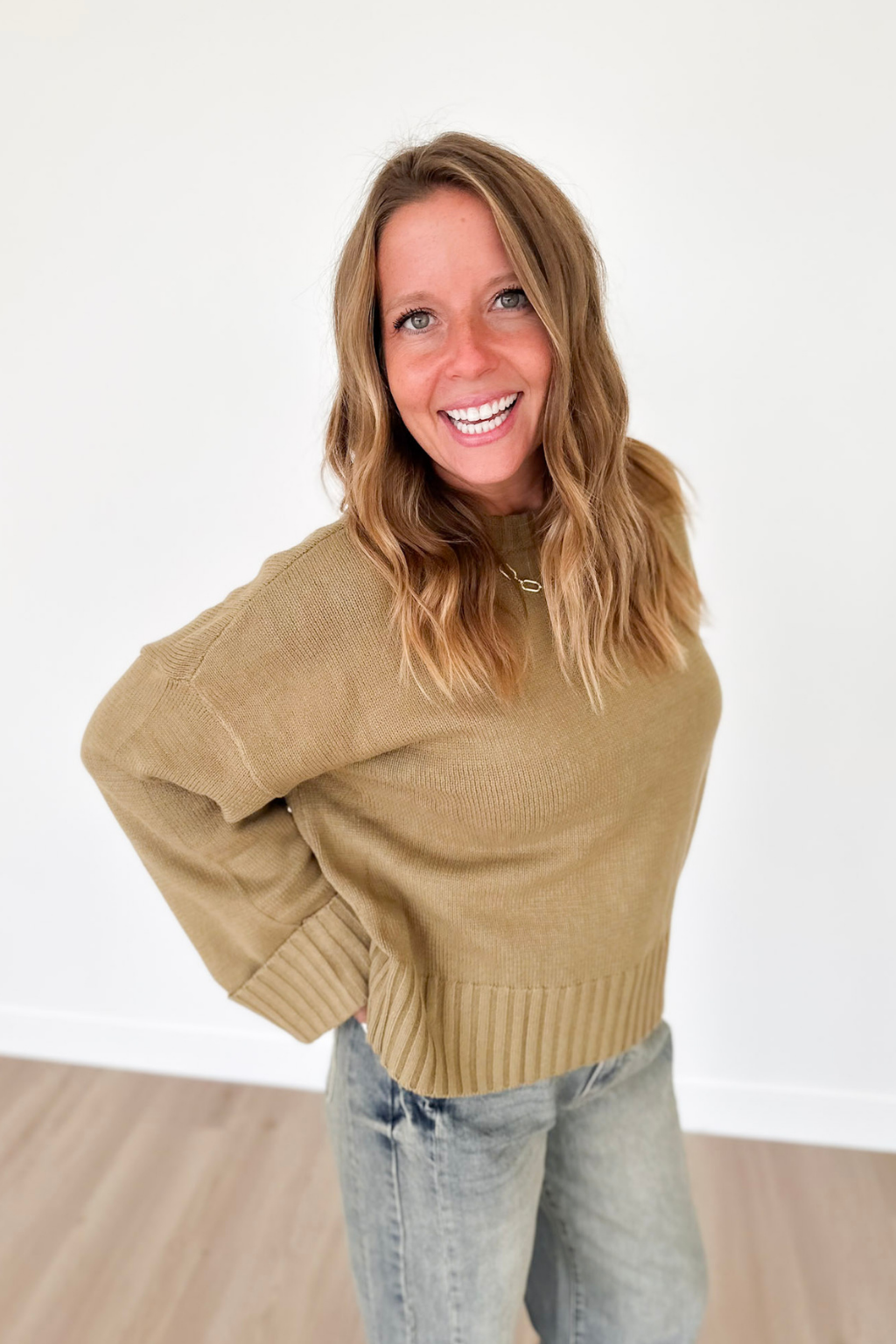 Oversized Green Knit Sweater