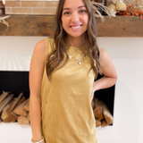 Suede Sleeveless Mini Dress