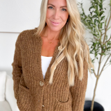 Metal Button Down Cardigan with Pockets (2 Colors)