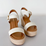 Classic White Raffia Wedge