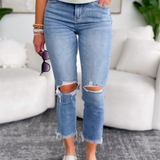 Charlie High Rise Slim Straight Vervet Jeans