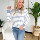 Lightweight Striped Crewneck Top (2 colors)