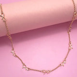 Cutout Bow Station Necklace