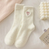 Girls Pink Heart Fluffy Socks