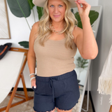 Josie Navy Pull On Shorts