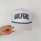 Golf GRL White/Green Trucker Hat