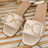 Gold Accent Slip on Sandals