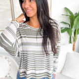 Ashlynn Long Sleeve Rib Striped Top