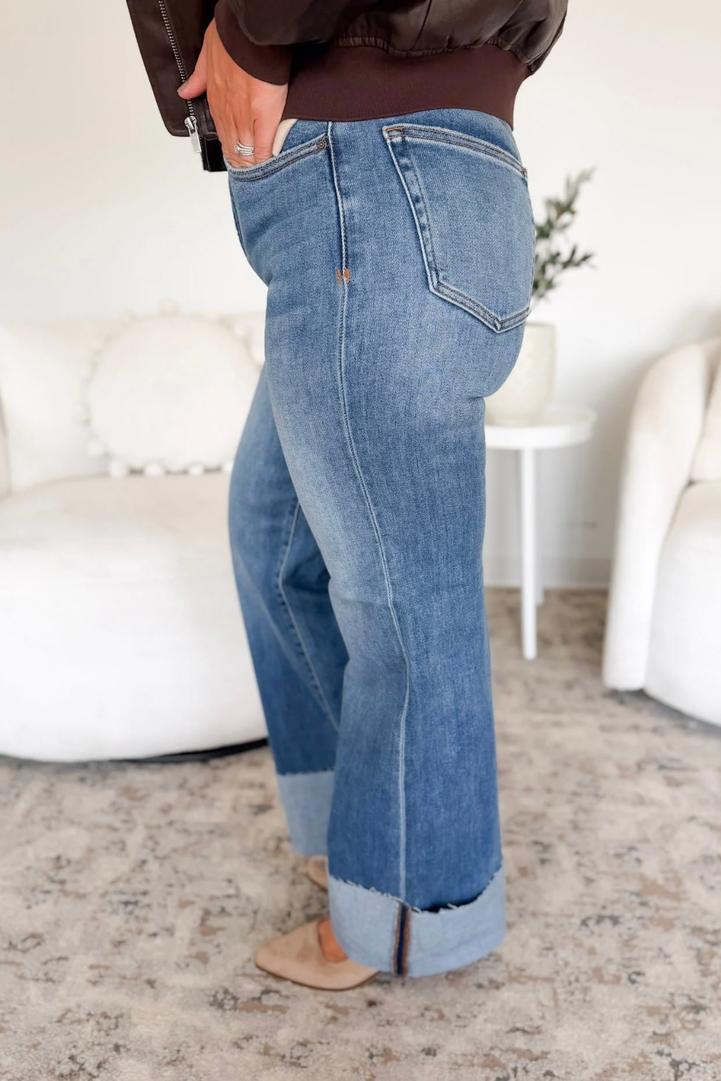Sutton High Rise Cuffed Flare Hidden Jeans