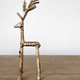 Gold Aluminum Standing Reindeer