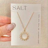 Sunburst Pendant Gold Necklace