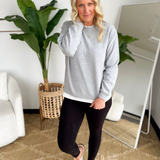 Heather Grey Faux Layered Crewneck