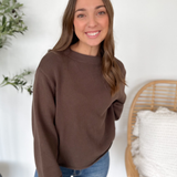 Brown Knit Wide Sleeves Sweater