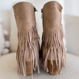 Suede Fringe Western Boots