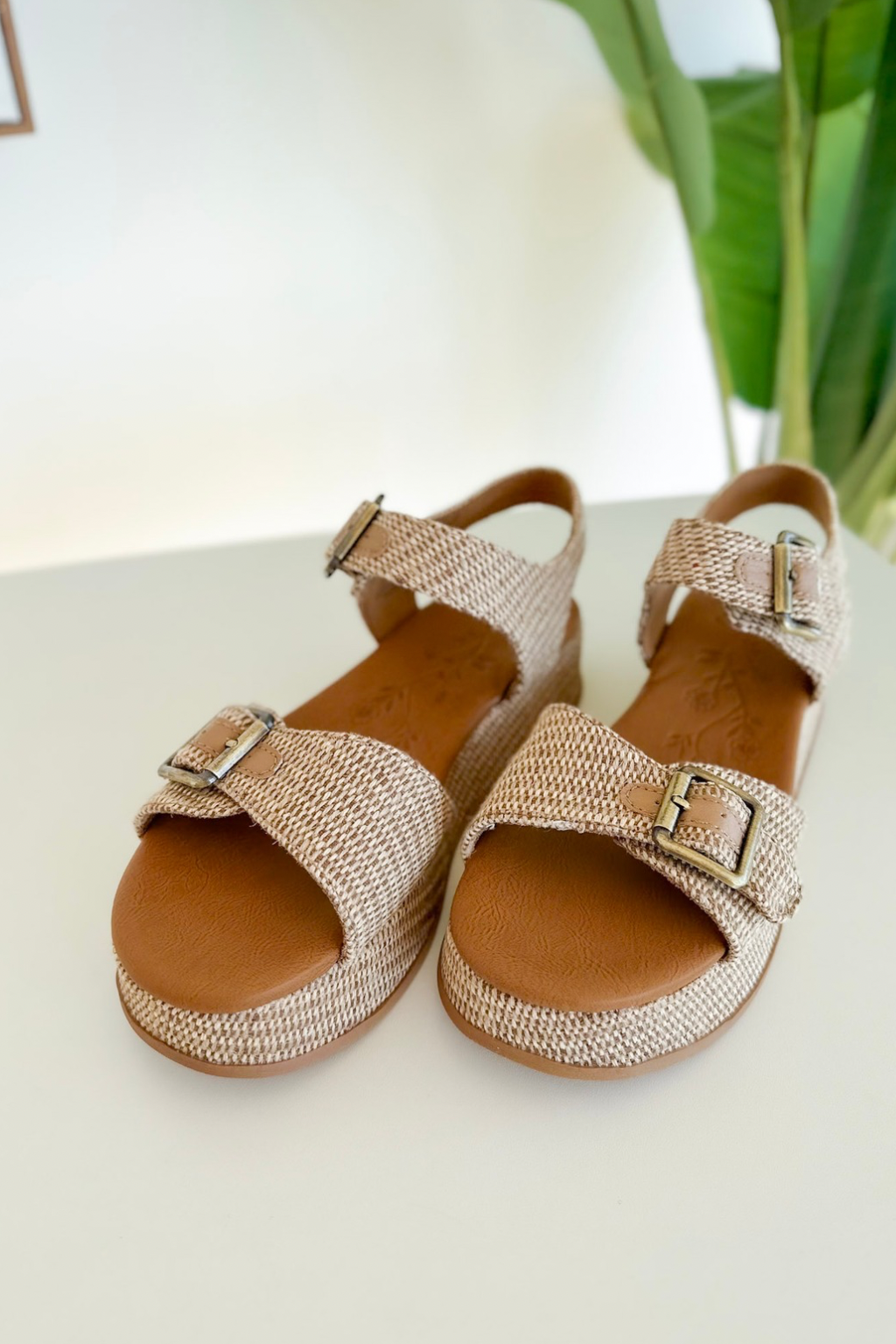 Natural Double Strap Wedge