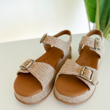 Natural Double Strap Wedge