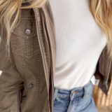 Alanna Hooded Leather Jacket