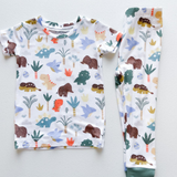 Dinosaur White Two Piece PJ Set