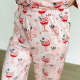 Christmas Cocktails Satin PJ Set