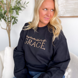 Amazing Grace Black Crewneck Graphic Sweatshirt