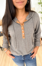 Madison Grey Hooded Pullover
