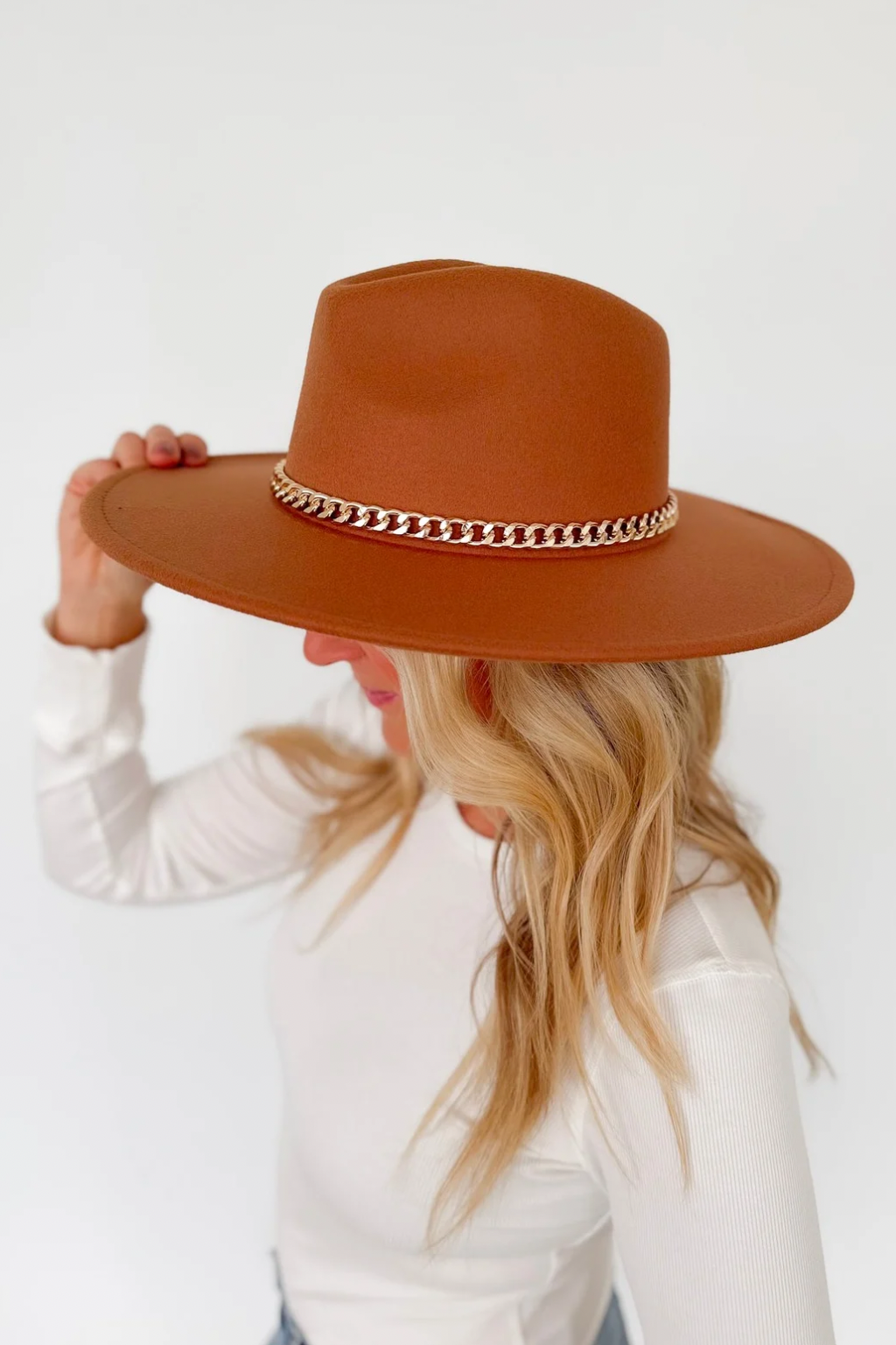 Chain Band Fedora Hat