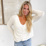 Fuzzy Soft Knit V-Neck Top (2 Colors)