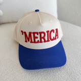 'Merica Embroidered Trucker Hat - Blue