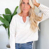 Sophie Striped V-Neck Long Sleeve Top