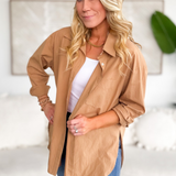 Addison Button Up Camel Top