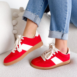 Parker Lace Up Sneakers-Red