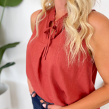 Kate Linen Red Tank Top