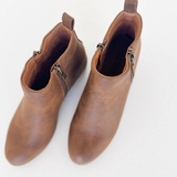 Distressed Tan Ankle Booties
