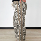 Sophie Contrast Slouchy Straight Leg Leopard Jeans